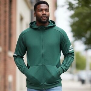 Adidas Green Hooded Jacket Men XL Tall